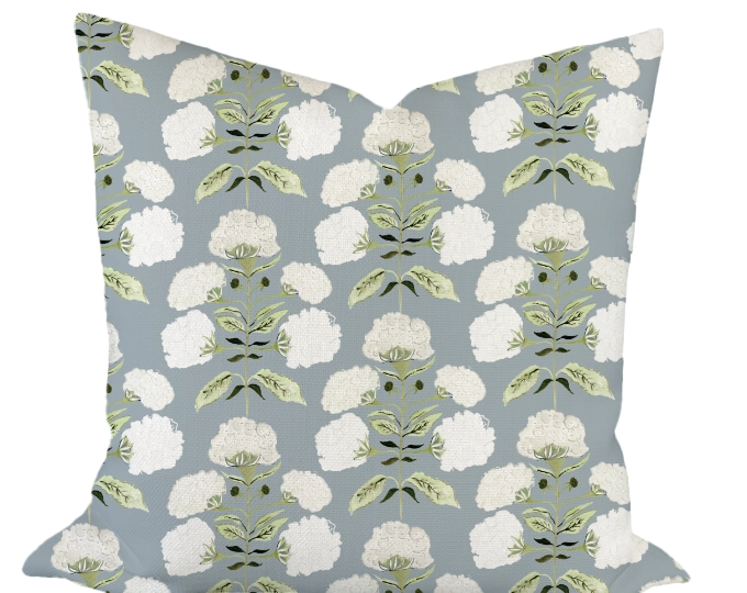 Hydrangea Bloom in Garden on Slate Custom Pillow