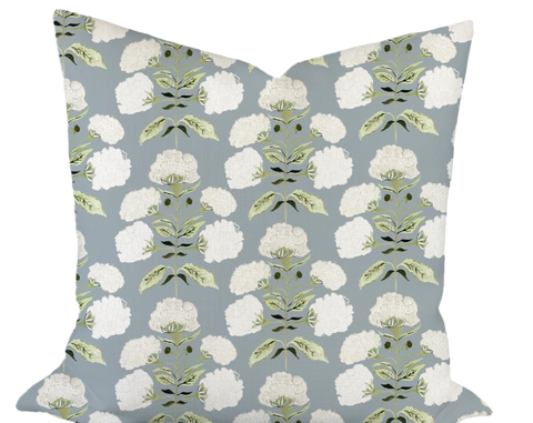 Hydrangea Bloom in Garden on Slate Custom Pillow
