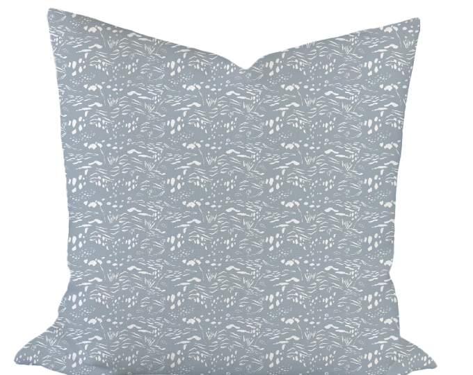 Sand & Sea in Blue Custom Pillow