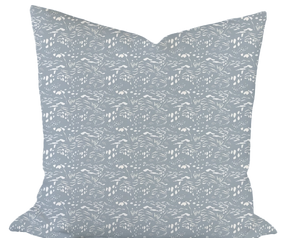 Sand & Sea in Blue Custom Pillow