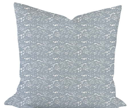 Sand & Sea in Blue Custom Pillow