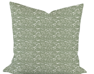 Sand & Sea in Green Custom Pillow
