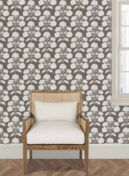 Hydrangea Bloom in Salt on Coffee- Wallpaper