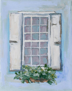 Window in Blue Hydrangea- 8x10, Comes Framed