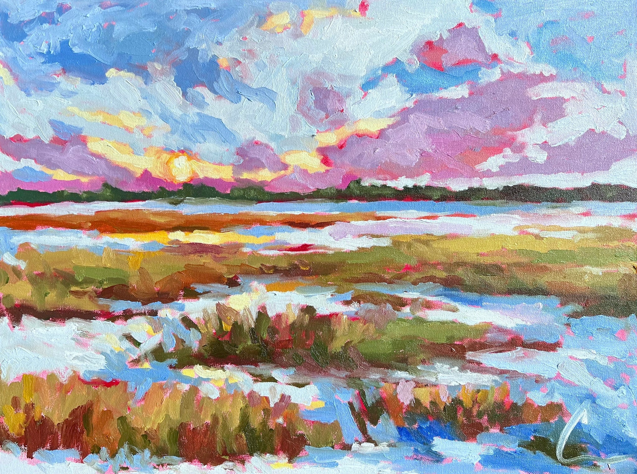 Marsh on Fire- 24x18