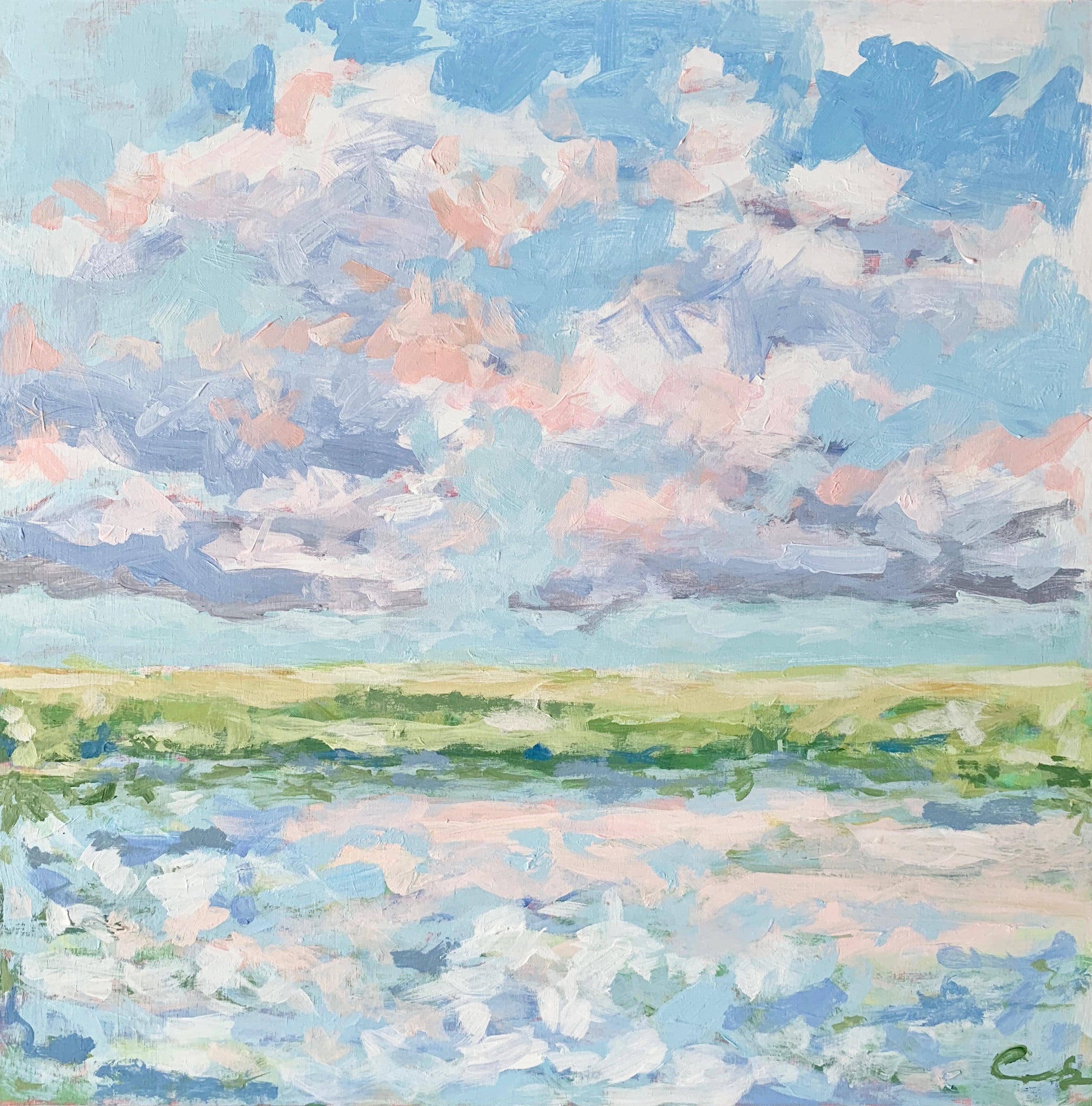 When the Marsh Turned Blush- 18x18