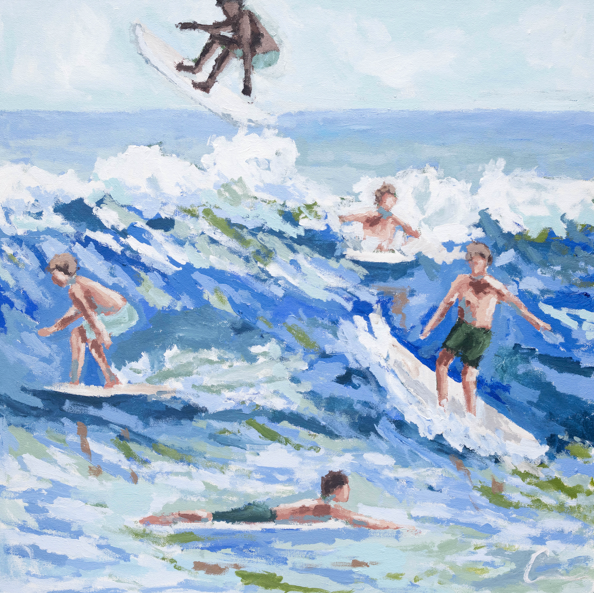 Play in Surf- Framed 24x24