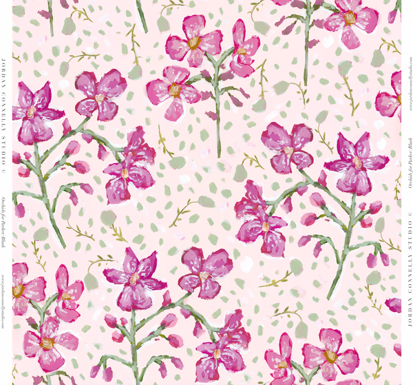 Orchids for Parker in Blush- Wallpaper