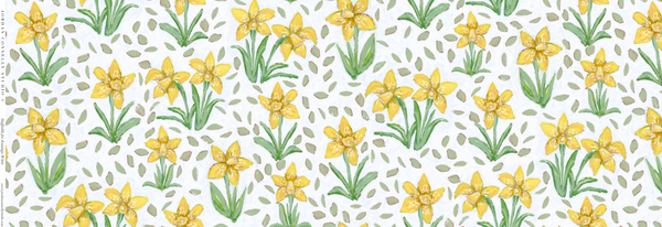Daffodils for Jennings in White- Fabric