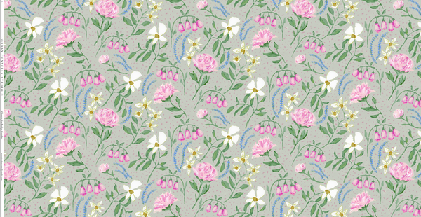 Flowers for Bailey in Soft Green- Fabric