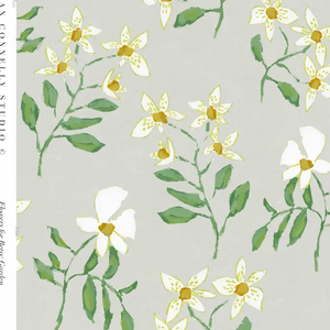 Flowers for Betsy in Soft Green- Fabric