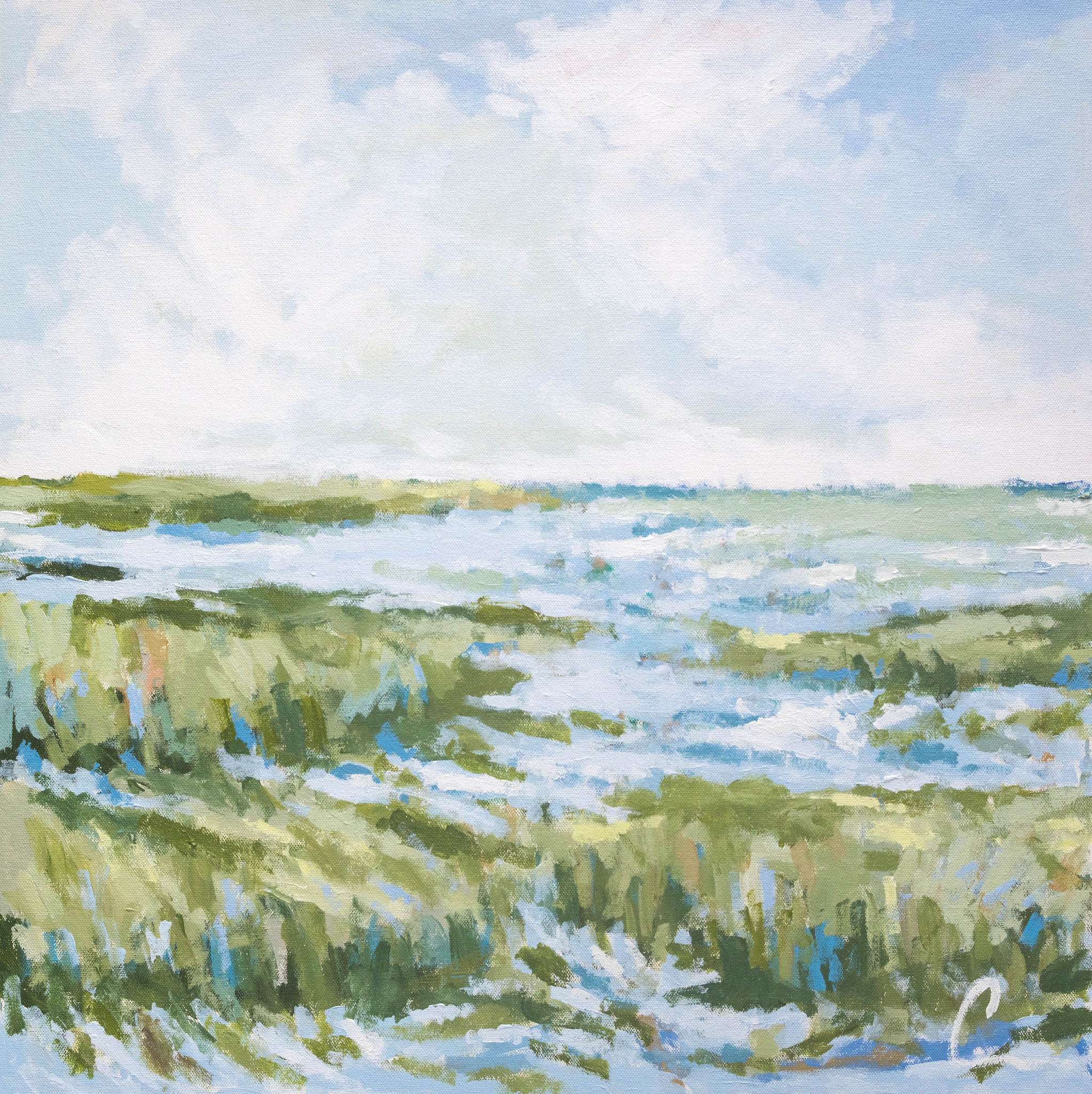 Soft Marsh- Framed 24x24