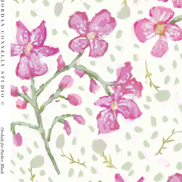 Orchids for Parker in Cream- Wallpaper