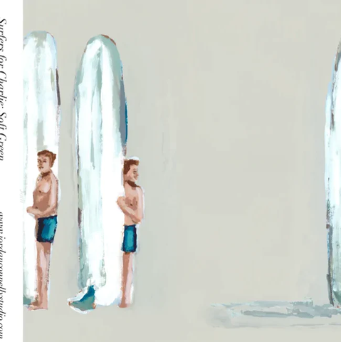 Surfers for Charlie in Soft Green- Wallpaper