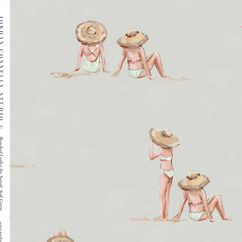 Beached Ladies for Sarah in Soft Green- Wallpaper